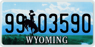 WY license plate 9903590