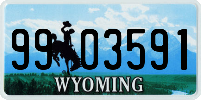 WY license plate 9903591