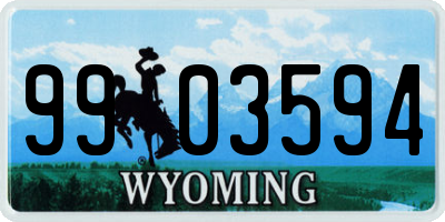 WY license plate 9903594