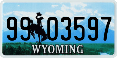 WY license plate 9903597