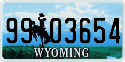 WY license plate 9903654