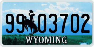 WY license plate 9903702