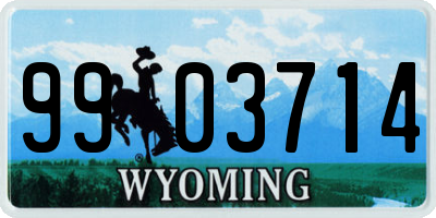 WY license plate 9903714