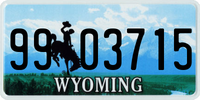 WY license plate 9903715