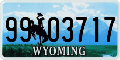 WY license plate 9903717