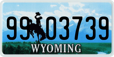 WY license plate 9903739