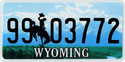 WY license plate 9903772