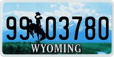 WY license plate 9903780