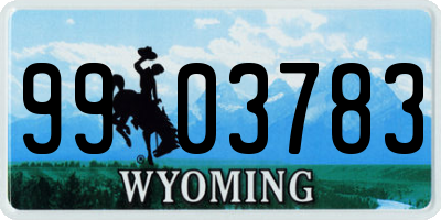 WY license plate 9903783