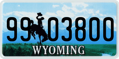 WY license plate 9903800