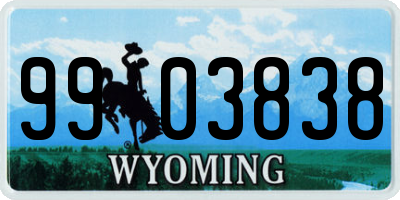 WY license plate 9903838