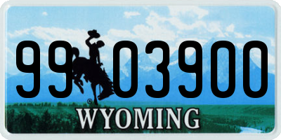 WY license plate 9903900