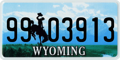 WY license plate 9903913