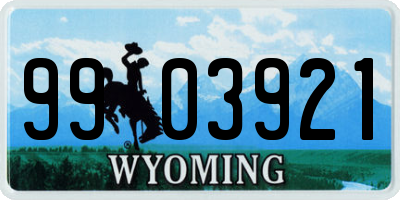 WY license plate 9903921