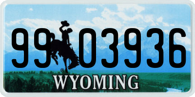 WY license plate 9903936