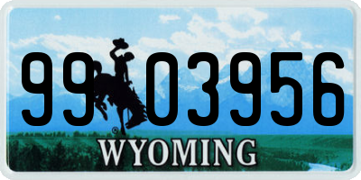 WY license plate 9903956