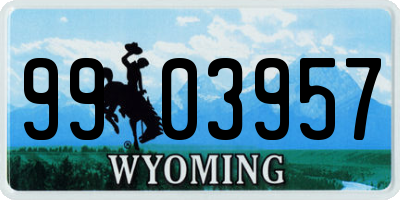 WY license plate 9903957