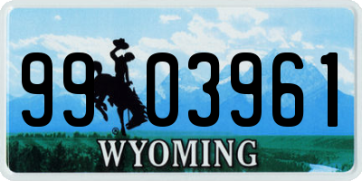 WY license plate 9903961