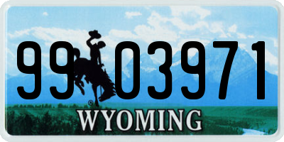 WY license plate 9903971