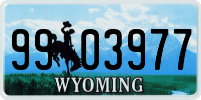 WY license plate 9903977