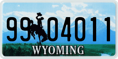 WY license plate 9904011