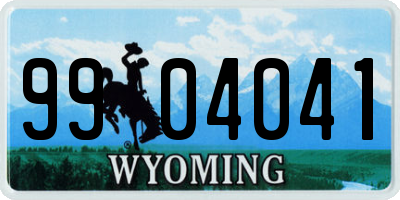 WY license plate 9904041