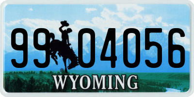 WY license plate 9904056