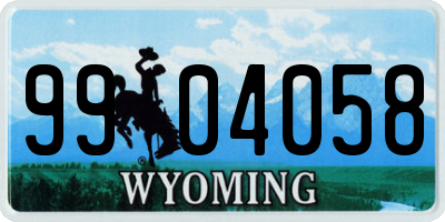 WY license plate 9904058