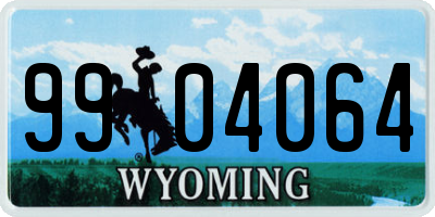 WY license plate 9904064