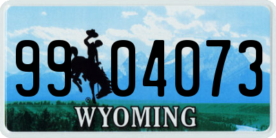 WY license plate 9904073