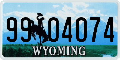 WY license plate 9904074