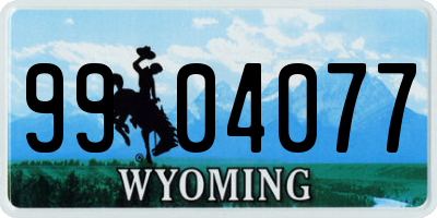 WY license plate 9904077
