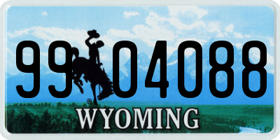 WY license plate 9904088