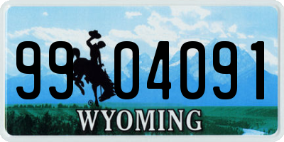 WY license plate 9904091