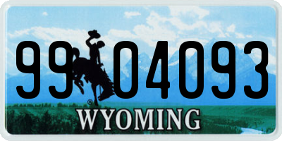 WY license plate 9904093