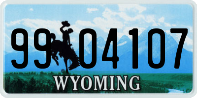 WY license plate 9904107