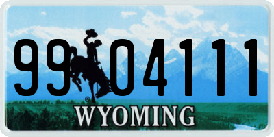 WY license plate 9904111