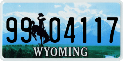 WY license plate 9904117