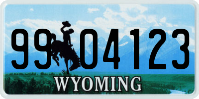 WY license plate 9904123