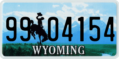 WY license plate 9904154