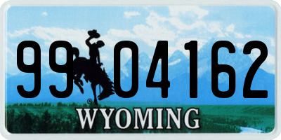WY license plate 9904162