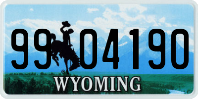 WY license plate 9904190