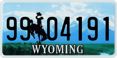 WY license plate 9904191