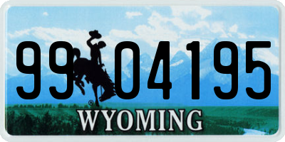 WY license plate 9904195