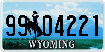 WY license plate 9904221