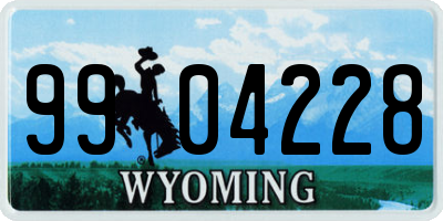 WY license plate 9904228