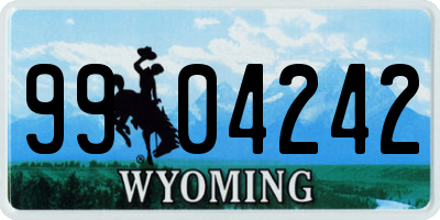 WY license plate 9904242