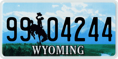 WY license plate 9904244