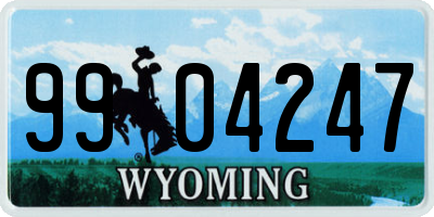 WY license plate 9904247