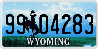 WY license plate 9904283